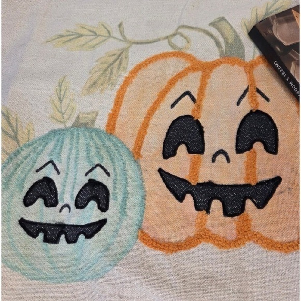 Max Studio Colorful Pastel Pumpkin Table Runner Halloween Decor